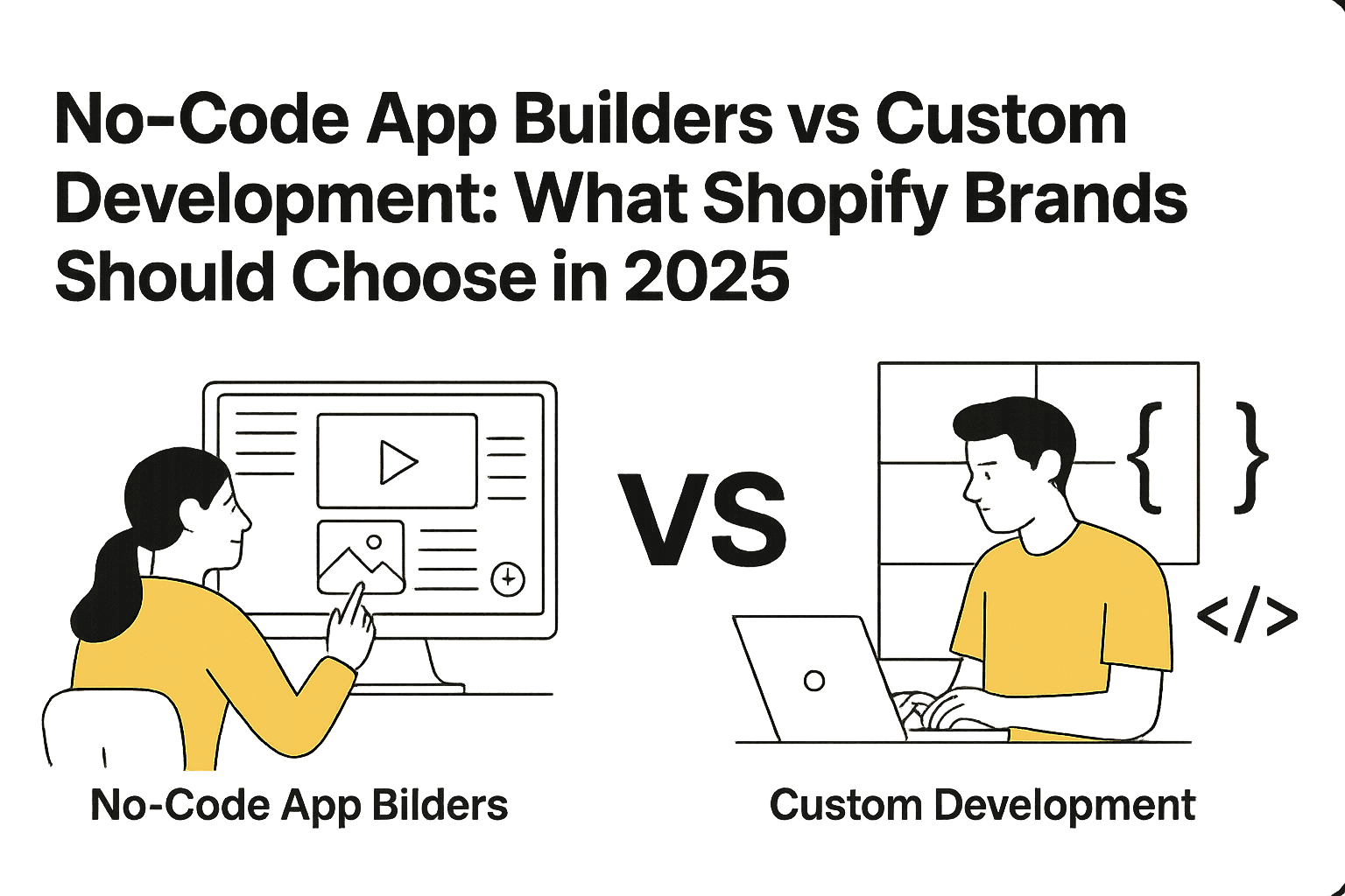 No-Code App Builders vs Custom Development: What Shopify Brands Should Choose in 2025